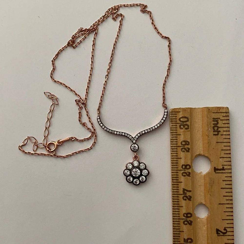 925 Silver necklace cz stones - Picture 2 of 4